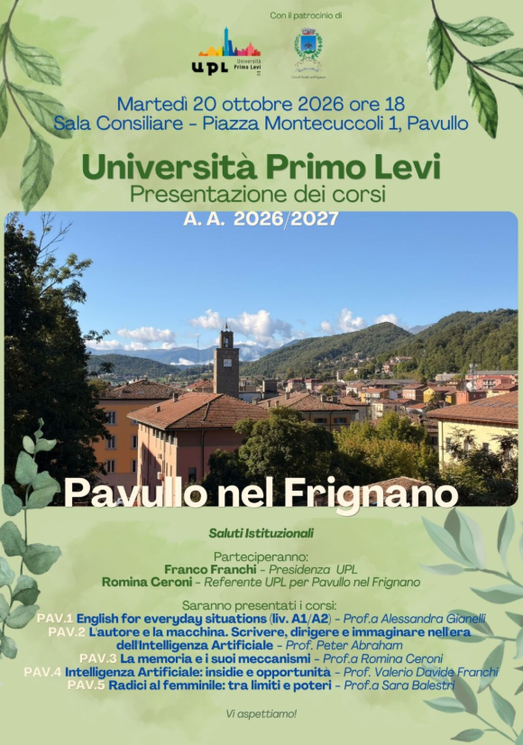 Presentazione dei corsi Pavullo nel Frignano A.A. 2026/2027