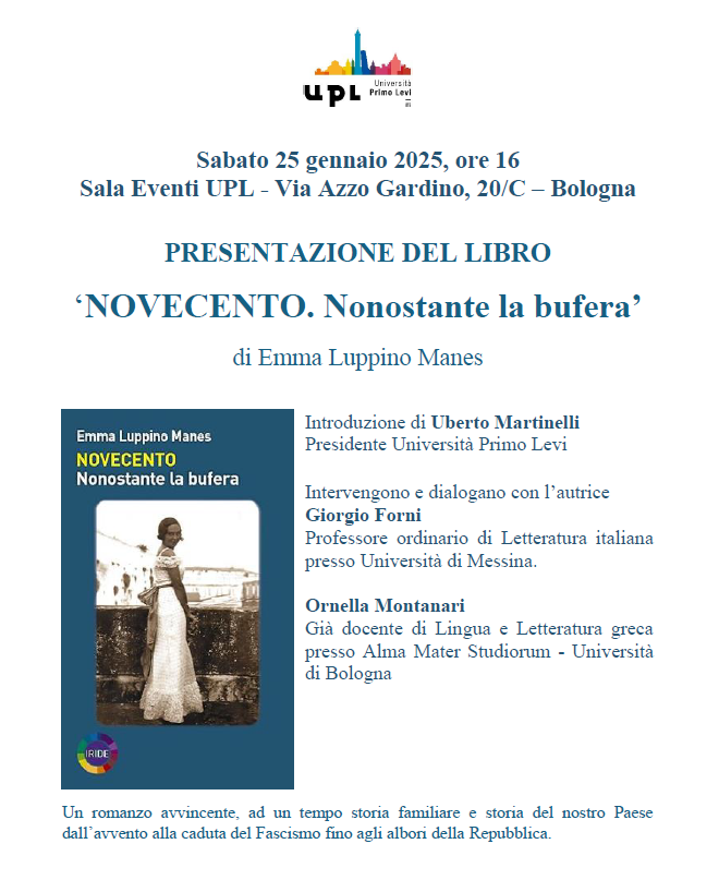 Presentazione del libro ‘NOVECENTO. Nonostante la bufera’ di Emma Luppino Manes